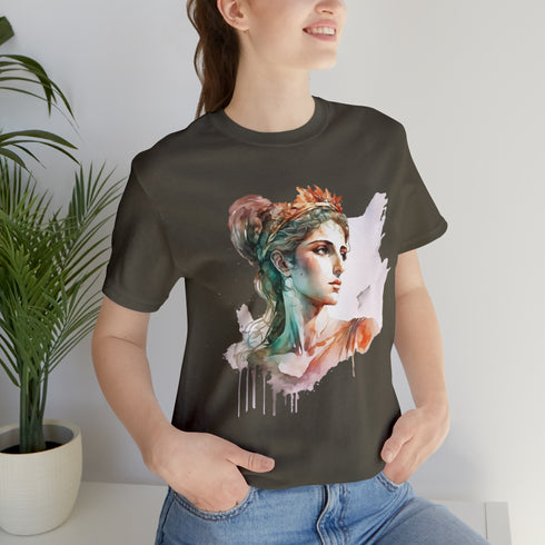 Greecian Goddess in Watercolor - Short Sleeve Tee